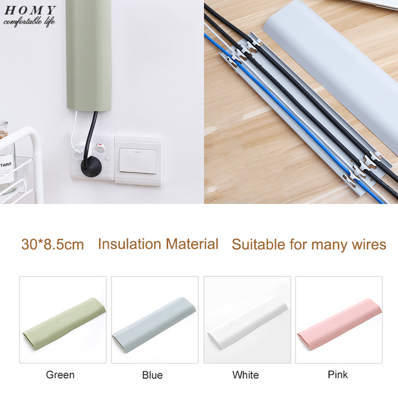 30cm Cable Cover Computer Wire Cover Wire Management Sleeve Wall Hub Broadband Storage Cable Management Device Optical Network Cable TV Cable Shield Power Cord Organizer Insulation&Electricity Protect