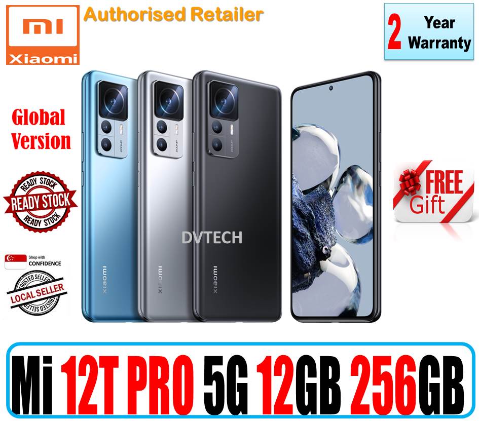 Xiaomi 12T 5G 8/256GB | Xiaomi 12T Pro 5G 12/256GB | Local set with 1+1 Year Extended Xiaomi Warranty | 2022 Model