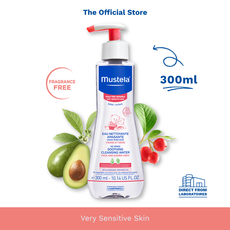Mustela Soothing No-Rinse Cleansing Water (Fragrance-free) 300ml [Sensitive Skin][Diaper Change](exp 06/2025)