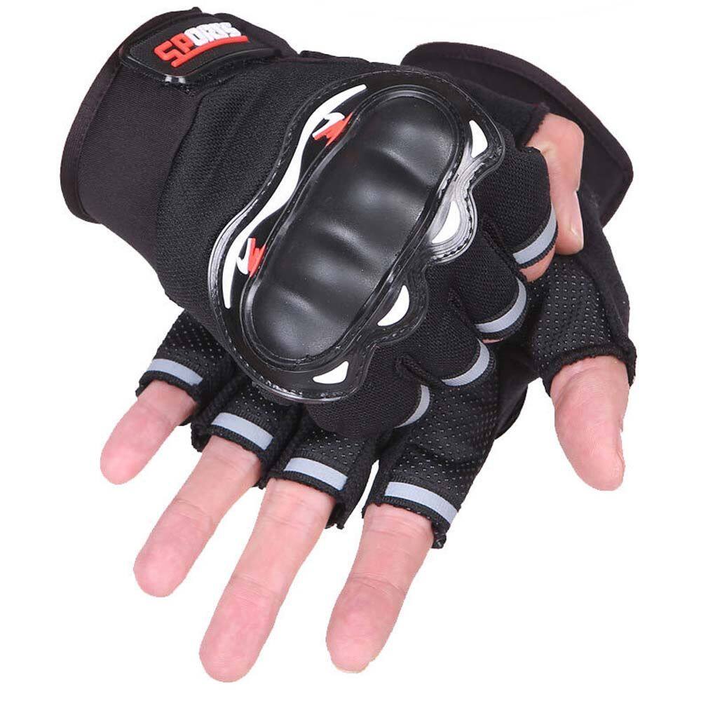 DVFDA Professional 1Pair Motorcycle Protective Gears Breathable Shock Absorbed Non-slip Man Gloves Hard Knuckles Hand Gloves Half Finger Motorcycle Gloves Riding Fingerless Mittens