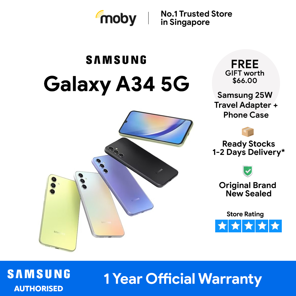 Samsung Galaxy A34 5G 128GB | 1 Year Official Warranty Samsung Singapore | A Series 2023