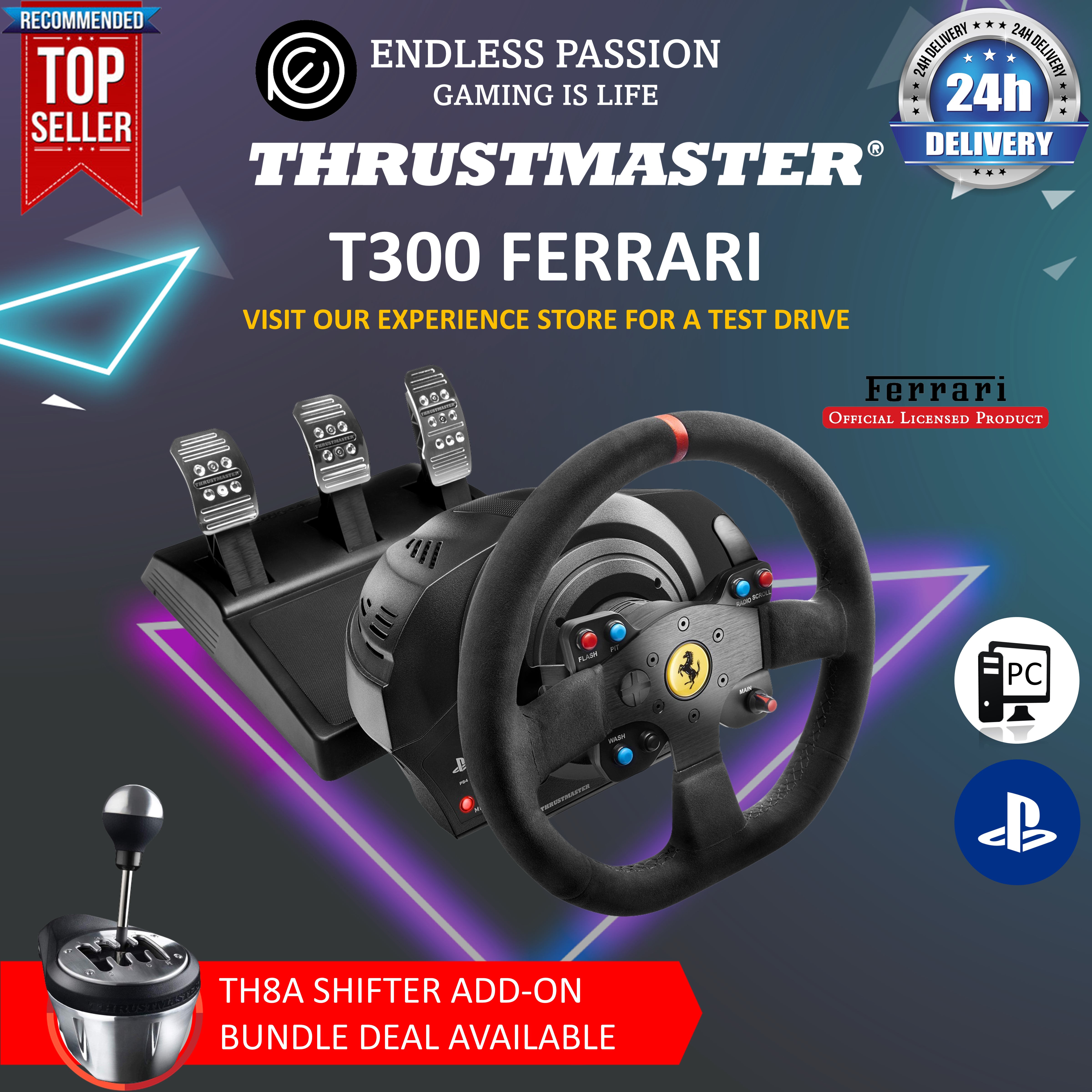 Thrustmaster T300 Ferrari Integral RW Alcantara Edition (PS5,PS4,PC)