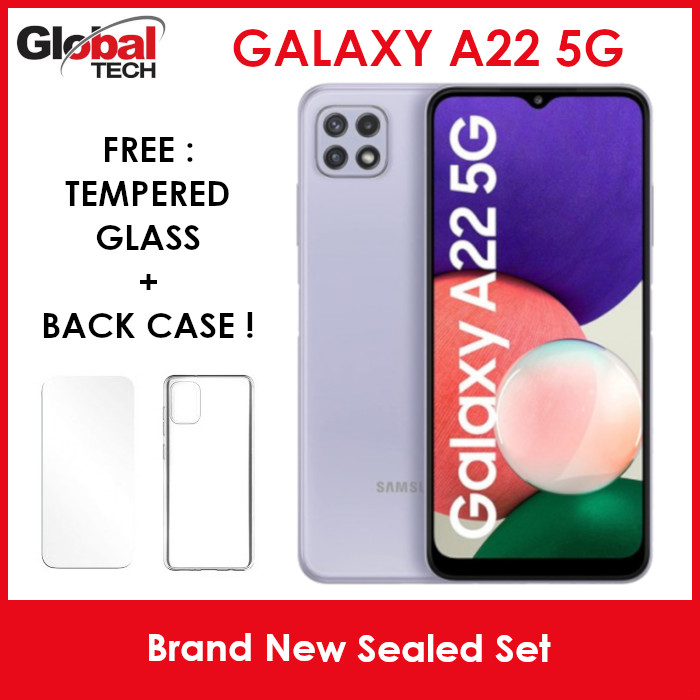 Samsung Galaxy A22 5G 128GB Rom + 4GB Ram (FREE : TEMPERED GLASS + BACK CASE)