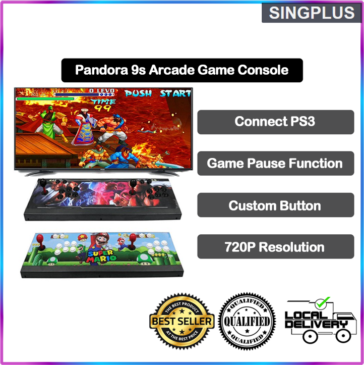 【SG LOCAL SELLER】Pandora 9S Arcade Game Console Christmas Design Christmas Gift New Game Box 9 3160 in 1 Arcade Game Acrylic console 2 Players joystick stick controller console HDMi